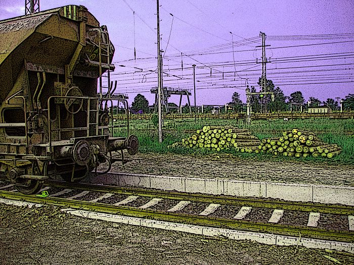 Güterzug im Bützower Bahnhof