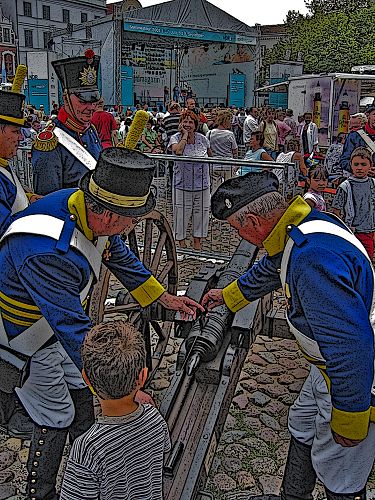 Schwedenfest in Wismar - Kind und Kanone