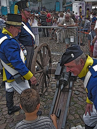 Schwedenfest in Wismar - Kind und Kanone